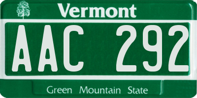 VT license plate AAC292