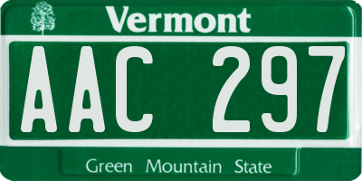 VT license plate AAC297