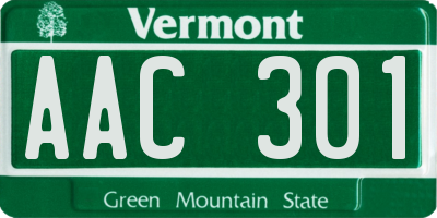 VT license plate AAC301