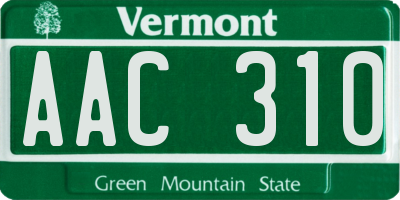 VT license plate AAC310