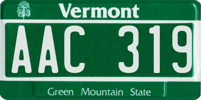 VT license plate AAC319