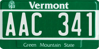 VT license plate AAC341