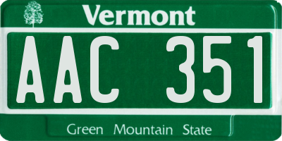 VT license plate AAC351