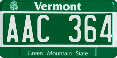 VT license plate AAC364