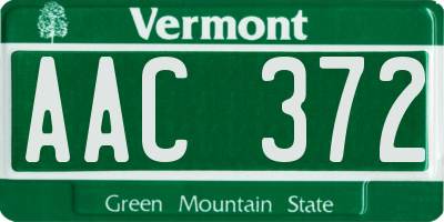 VT license plate AAC372