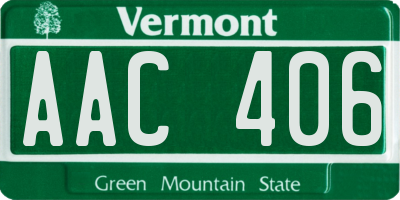 VT license plate AAC406