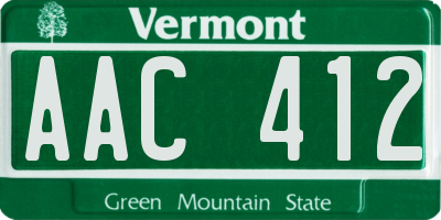 VT license plate AAC412