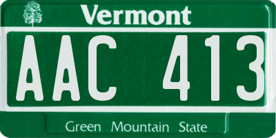 VT license plate AAC413