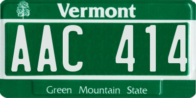 VT license plate AAC414