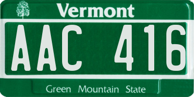 VT license plate AAC416