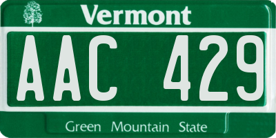 VT license plate AAC429