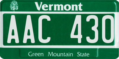 VT license plate AAC430