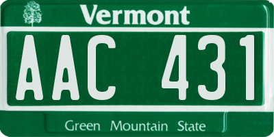 VT license plate AAC431