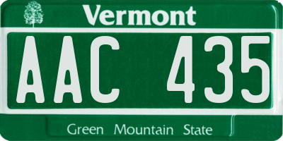 VT license plate AAC435