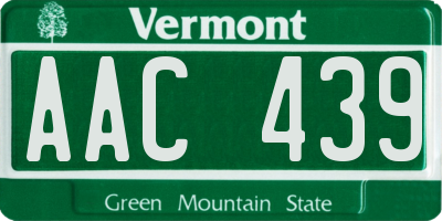 VT license plate AAC439