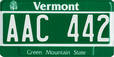 VT license plate AAC442