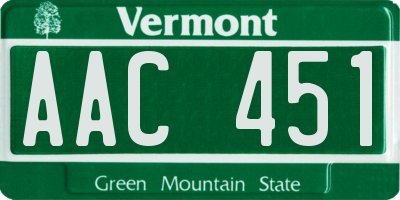 VT license plate AAC451