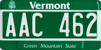 VT license plate AAC462