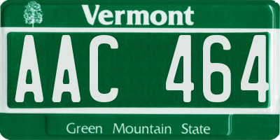 VT license plate AAC464