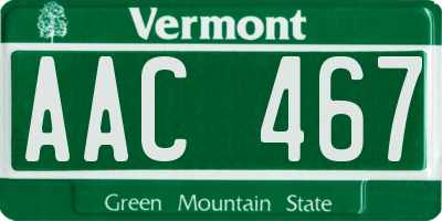 VT license plate AAC467