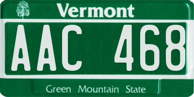 VT license plate AAC468