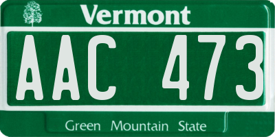 VT license plate AAC473