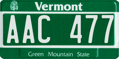 VT license plate AAC477