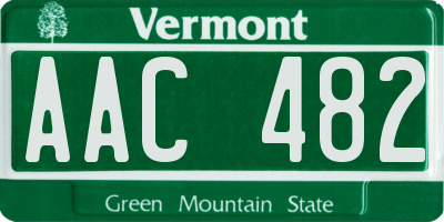 VT license plate AAC482