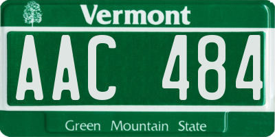 VT license plate AAC484