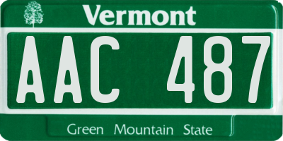 VT license plate AAC487