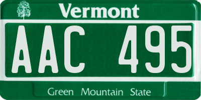 VT license plate AAC495