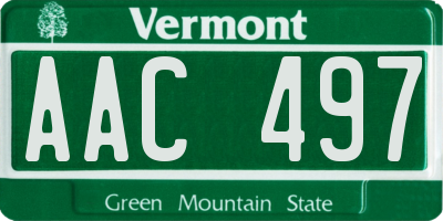 VT license plate AAC497