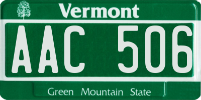 VT license plate AAC506