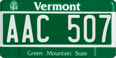 VT license plate AAC507