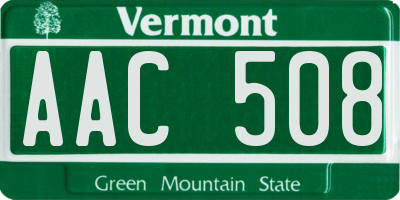 VT license plate AAC508