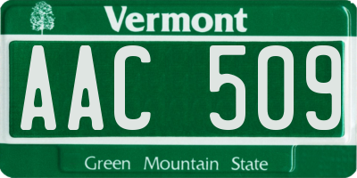 VT license plate AAC509