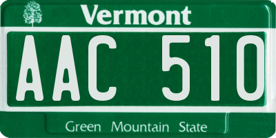 VT license plate AAC510