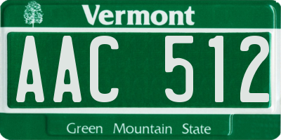 VT license plate AAC512