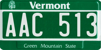 VT license plate AAC513