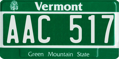 VT license plate AAC517