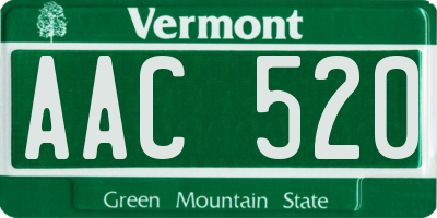 VT license plate AAC520