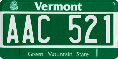 VT license plate AAC521
