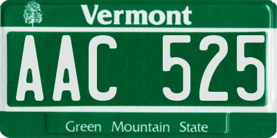 VT license plate AAC525