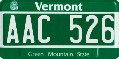 VT license plate AAC526
