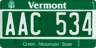 VT license plate AAC534