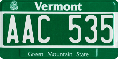 VT license plate AAC535