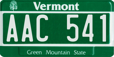 VT license plate AAC541