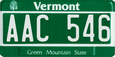 VT license plate AAC546