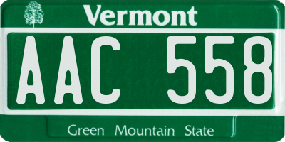 VT license plate AAC558