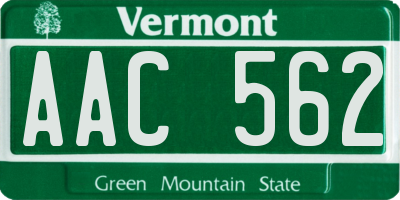 VT license plate AAC562